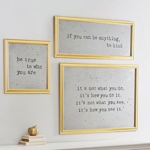 NEW PB Teen Pottery Barn Antique Sentiment Mirror